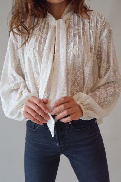 UO Pretty Poetic Embroidered Blouse