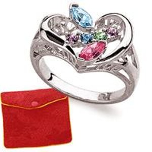 Marquise Family Birthstone Ring with Free Gift