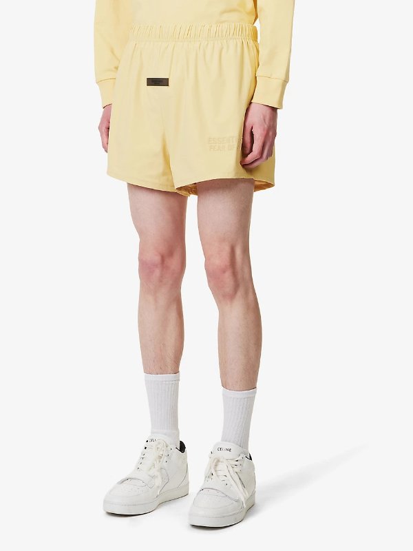 FOG X ESSENTIALS ESSENTIALS brand-print relaxed-fit stretch-woven shorts