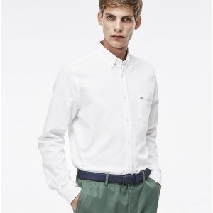 Lacoste Long Sleeve Mini Pique Woven Shirt
