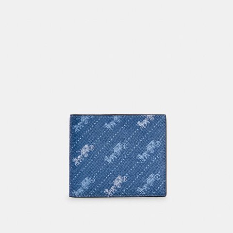 CoachId Billfold Wallet With Horse and Carriage Dot Print