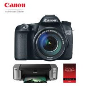  Canon EOS 70D DSLR Camera Kit with 18-135mm STM Lens & PIXMA PRO-100 Inkjet Printer