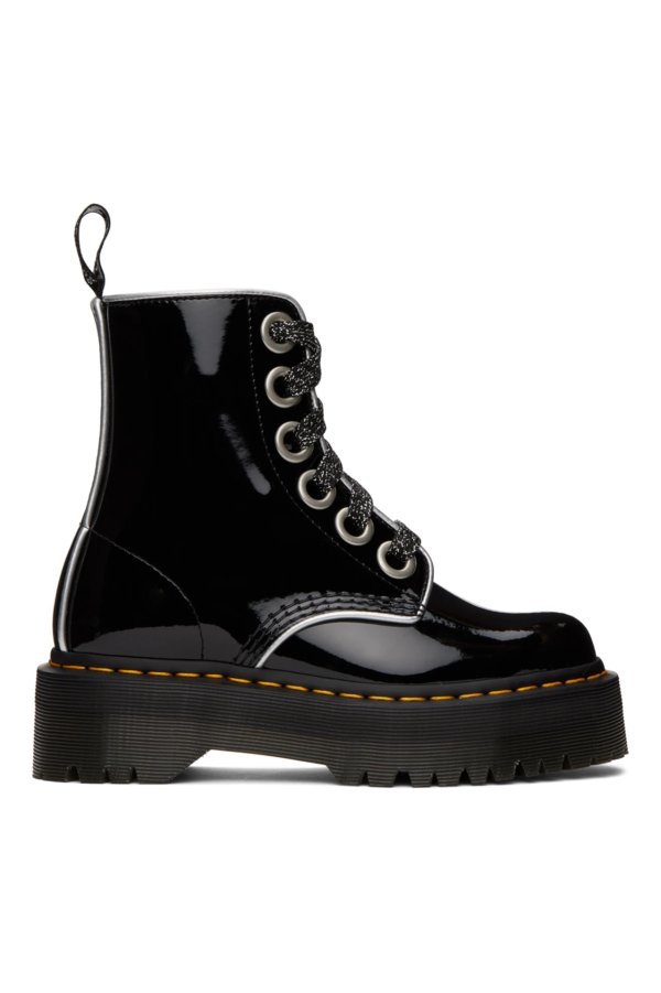 Black Patent Molly Boots