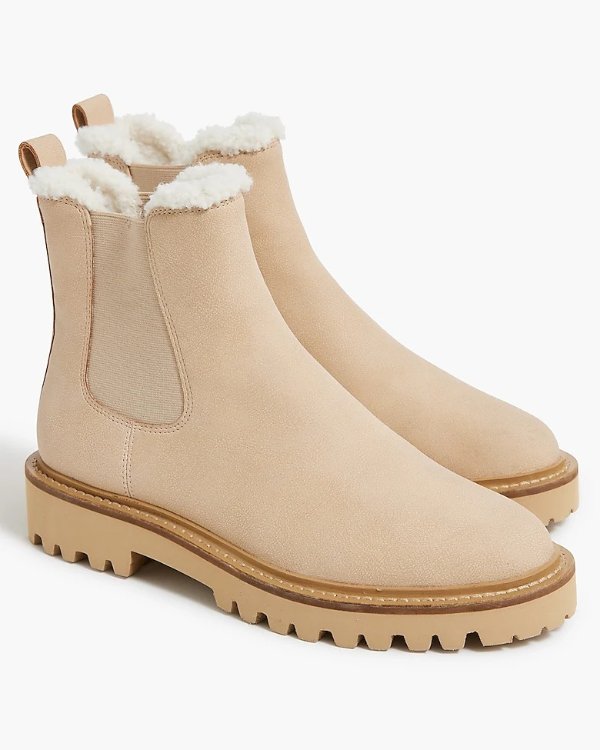 Sherpa-lined Chelsea boots