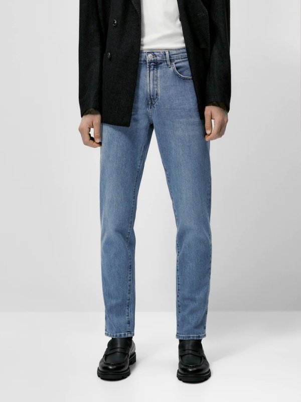 Tapered-fit faded-effect jeans - Massimo Dutti