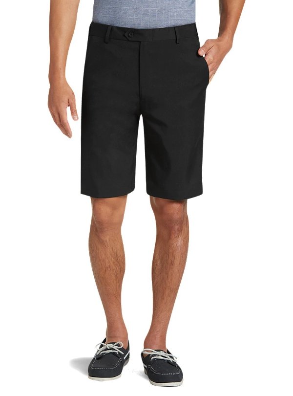 David Leadbetter Tailored Fit Flat Front Shorts