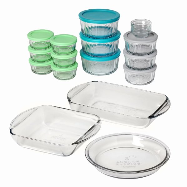 Anchor Hocking Glass Food Storage Containers & Glass Baking Dishes, 30 Piece Set
