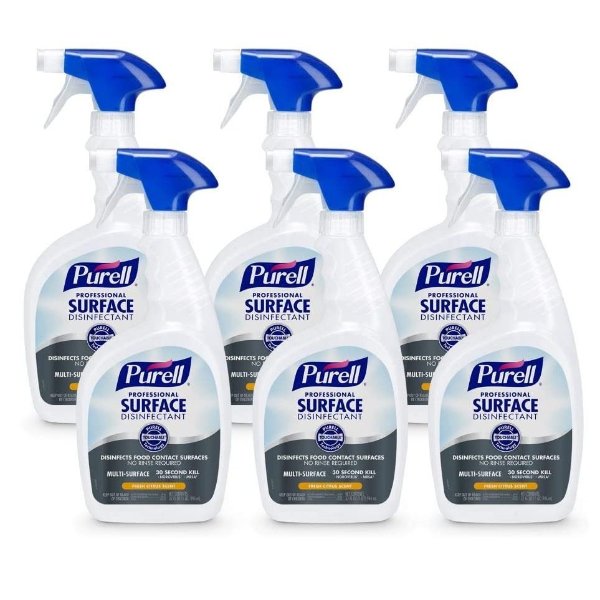 PURELL Professional Surface Disinfectant Spray, 32 fl oz, Pack of 6