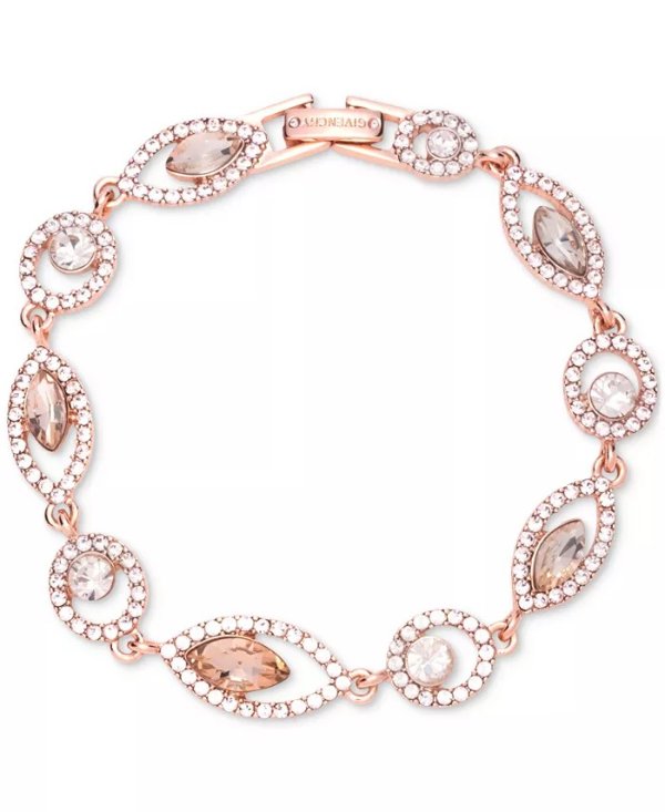 Rose Gold-Tone Round & Marquise Crystal Flex Bracelet