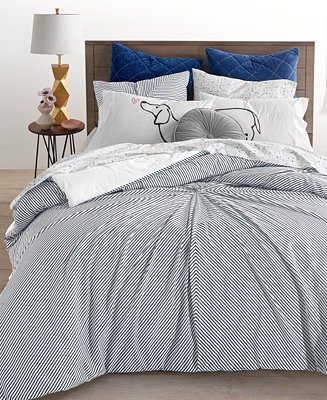 CLOSEOUT! 3-Pc. Knot Stripe Full/Queen Comforter Set, Created for Macy's