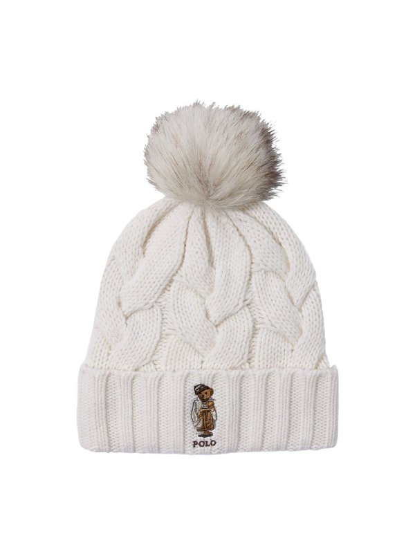 Winter Bear Cable-Knit Wool-Blend Beanie