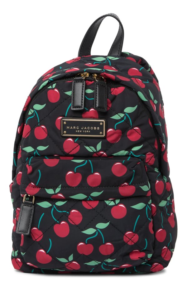 Quilted Nylon Printed Mini Backpack