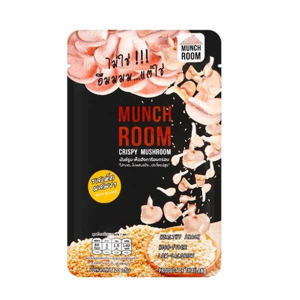 MUNCHROOM Crispy Mushroom Snacks - Sesame Flavored Healthy Snack, 0.7oz