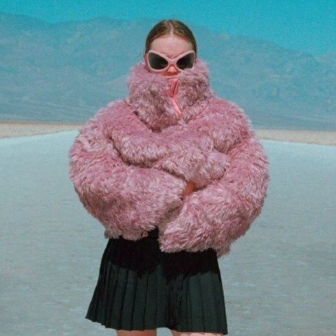 Faux fur down jacket in pink - Acne Studios | Mytheresa