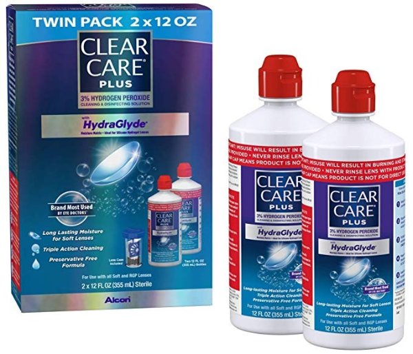 Plus Cleaning and Disinfecting Solution with Lens Case, Twin Pack