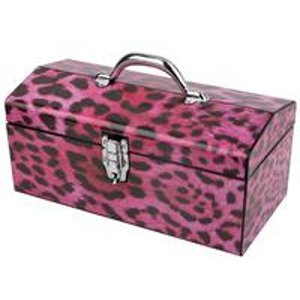 Sainty Art Works 16" Pink Leopard Art Deco Tool Box 24-033