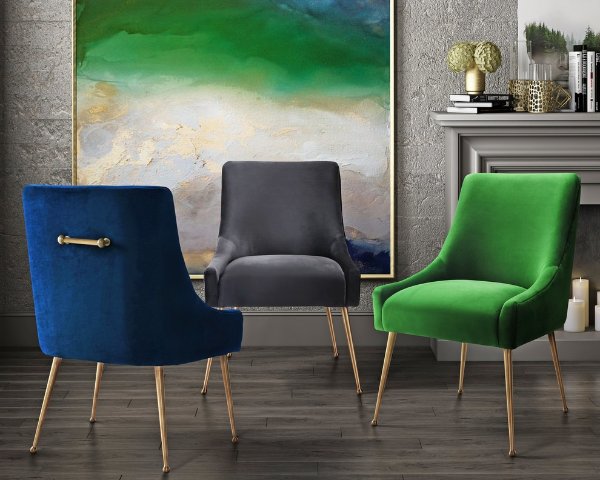 Beatrix Velvet Side Chair - Midcentury - Dining Chairs - by TOV Furniture