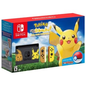 Switch Pikachu & Eevee Edition with Pokemon: Let's Go Bundle