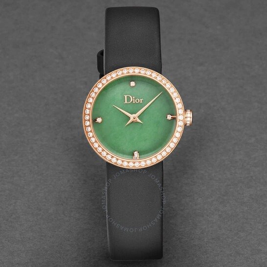 La D DeQuartz Diamond Green Dial Ladies Watch CD047170A011