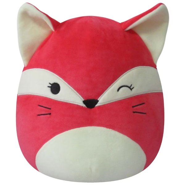 (C) 11IN PINK FOX W/ WINKY FACE SQUISH