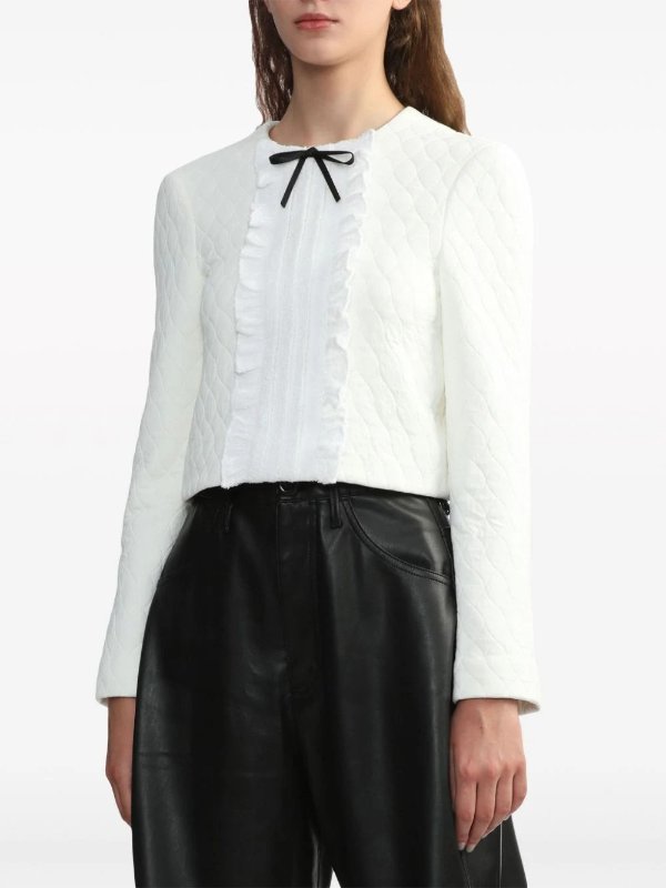bow-embellished padded top