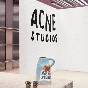 Acne Studios专场，羊绒围巾$98，经典笑脸卫衣再降价