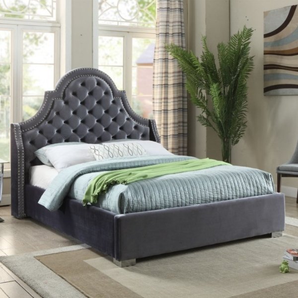 Madison Velvet Bed - Contemporary - Platform Beds - by Meridian Furniture