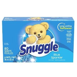 Snuggle Fabric Softener Dryer Sheets, Blue Sparkle, 80 Count