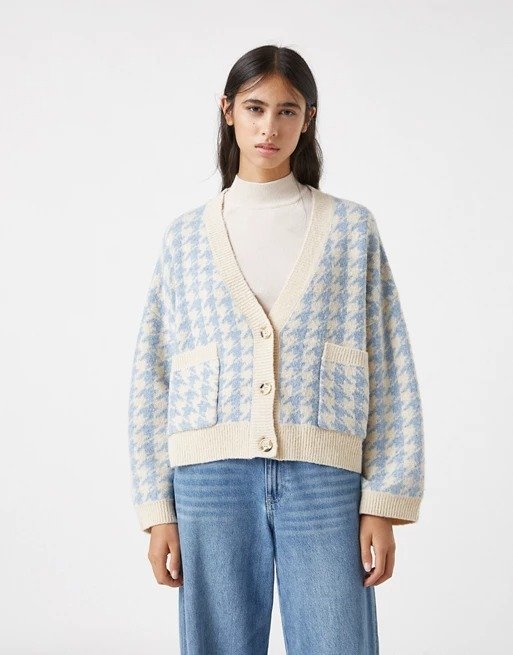 houndstooth cardigan in multi 
