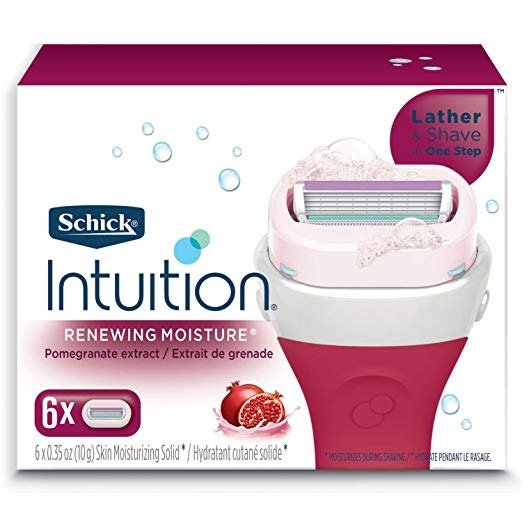 Schick Intuition Renewing Moisture Razor Blade Refills for Women with Pomegranate Extract - 6 Count
