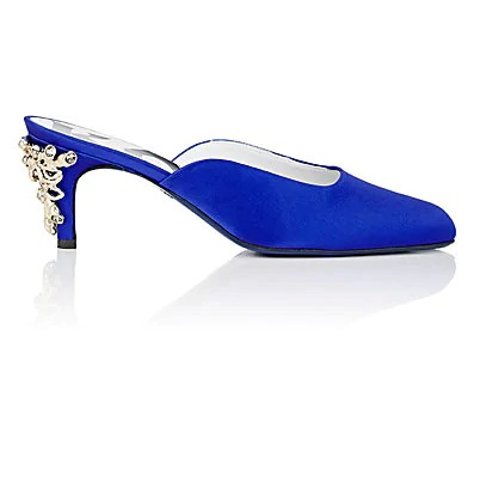 钻饰中跟穆勒鞋