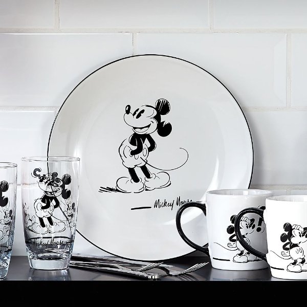 Mickey Mouse Black and White Dinner Plate | shopDisney