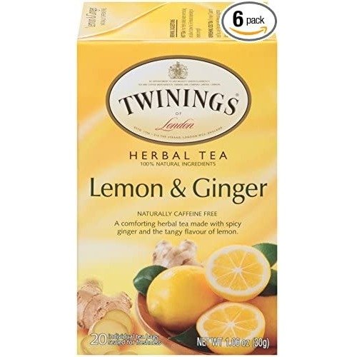 of London Lemon & Ginger Herbal Tea Bags, 20 Count (Pack of 6)