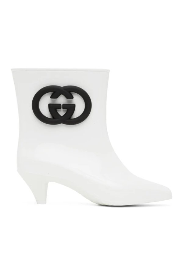 White Interlocking G Boots