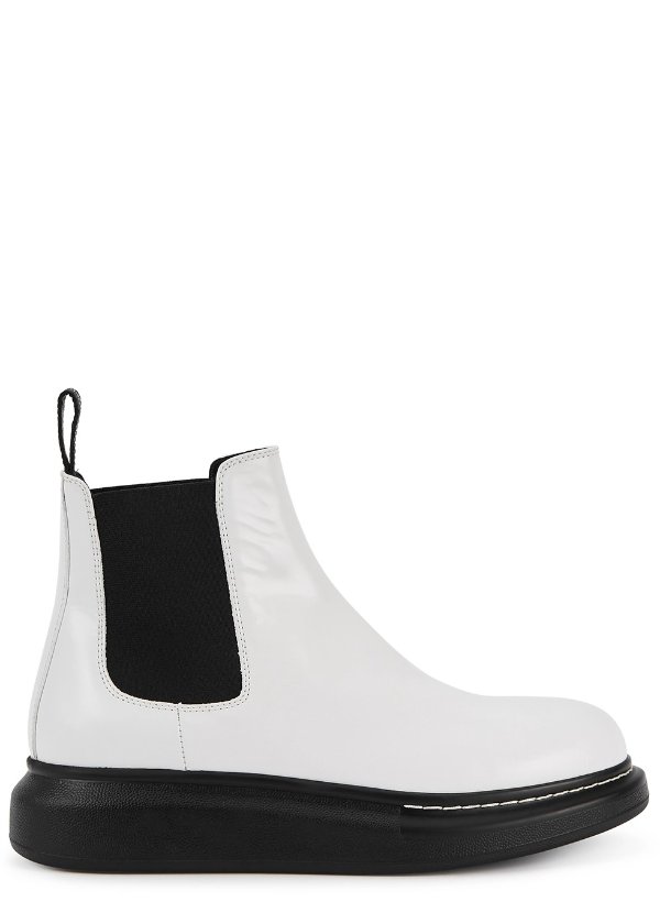 40 white rubber Chelsea boots