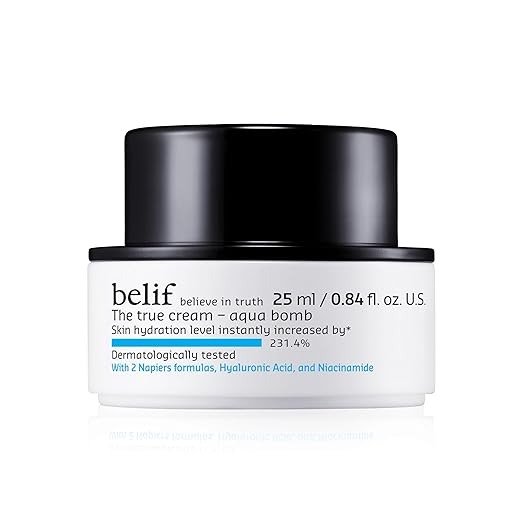 belif The True Cream Aqua Bomb | New & Improved | Hydration in 10 Seconds | Hyaluronic Acid, Niacinamide | Lightweight Hydrating Daily Moisturizer Face Cream | All Skin Types, Combination, Oily, Dry