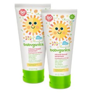 Babyganics Mineral-Based Baby Sunscreen Lotion, SPF 50, 6oz Tube (Pack of 2)