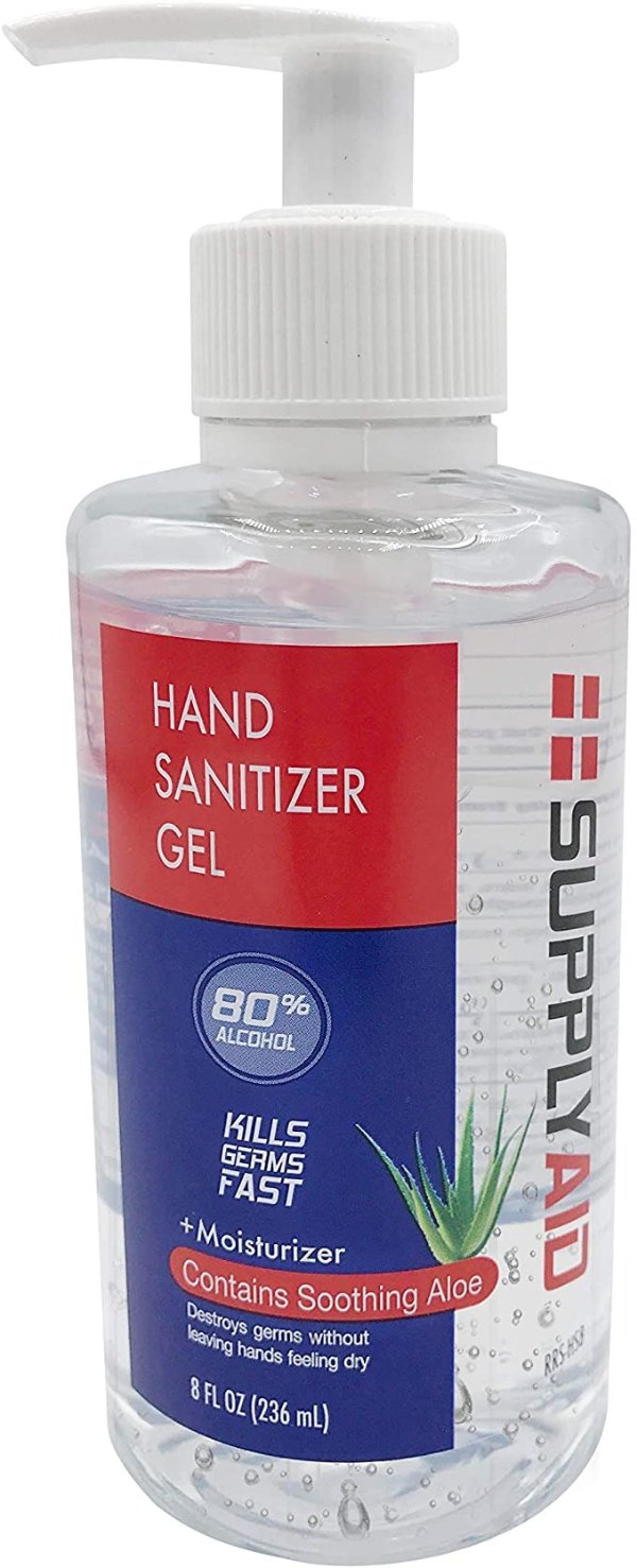 RRS-HS8 80% Alcohol Hand Sanitizer Gel w/Soothing Aloe FDA # 74035-1051-5, 8 Fl Oz