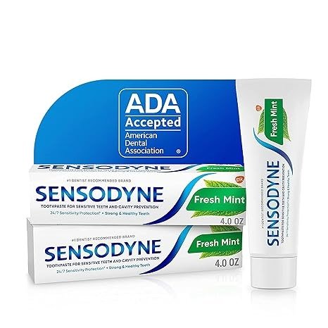Fresh Mint Twinpack Toothpaste for Sensitive Teeth, 4 Ounce (Pack of 2)
