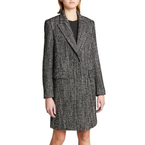 Theory TheoryTweed Wool Single-Breasted CoatTheoryTweed Wool Single-Breasted Coat
