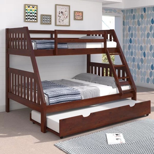 Mission Twin Over Full Bunk Bed with Trundle and LadderMission Twin Over Full Bunk Bed with Trundle and LadderRatings & ReviewsQuestions & AnswersShipping & ReturnsMore to Explore