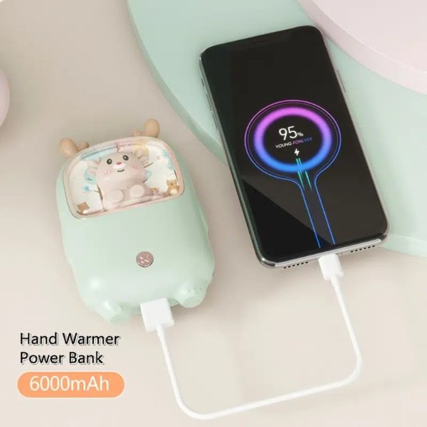 1pc Portable Electric Hand Warmer 6000mah Power Bank Night Light Handwarmers Digital Display Mini Hands Warmer For Winter | Today's Best Daily Deals | Temu