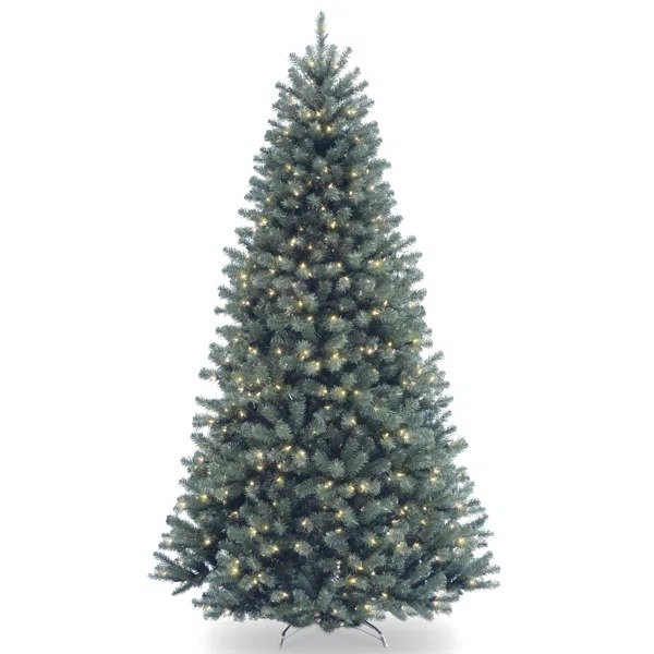 North Valley Blue Spruce Artificial Christmas Tree with Clear/White Lights