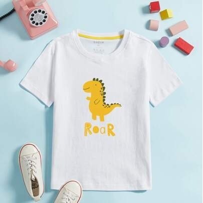 Toddler Boys Cartoon And Letter Graphic Tee