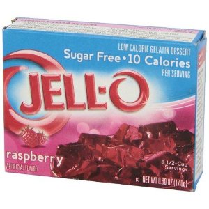 馋嘴吃不胖！Kraft Jell-O 无糖啫喱果冻粉，树莓味，0.6盎司/盒 ( 6盒)
