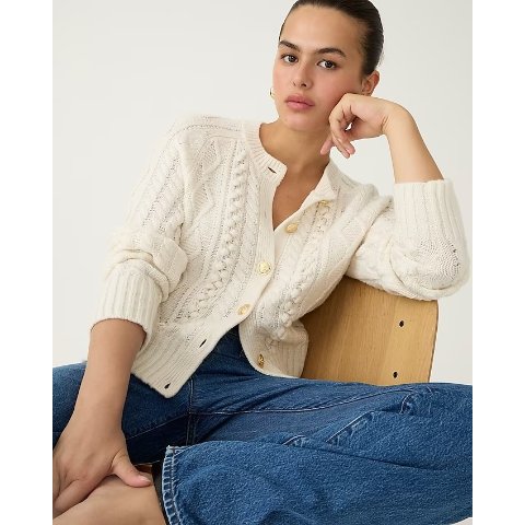 J.CrewCable-knit cardigan sweater