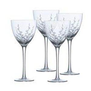 Mikasa  Cherry Blossom Crystal Wine Glasses, Set of 4 