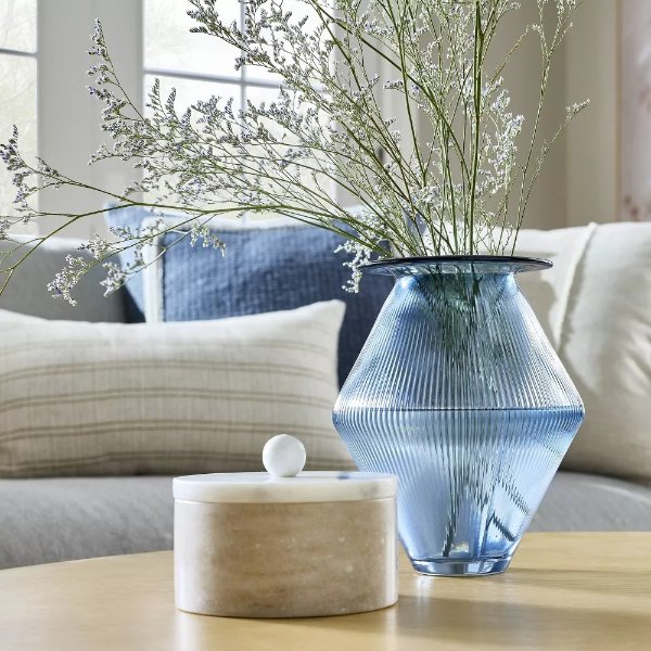 Glass Fluted Angular Decorative Vase - Threshold™ designed with Studio McGee