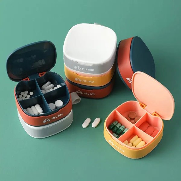 1pc Travel Pill Box Portable Sealed Silicone Medicine Box Dispense Pill Box - Home & Kitchen - Temu