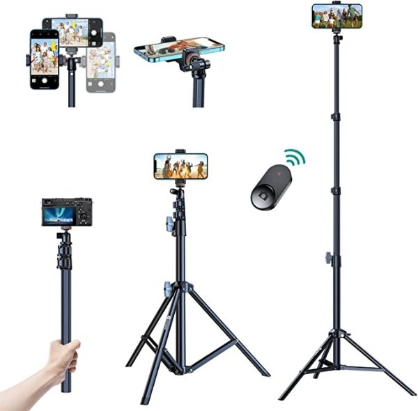 [ ] 67" Phone Tripod,  &  iPhone Tripod Stand with Remote, Selfie Stick Tripod for Cell Phone Tripod for iPhone 14 Pro Max Plus 13 Samsung All Phones